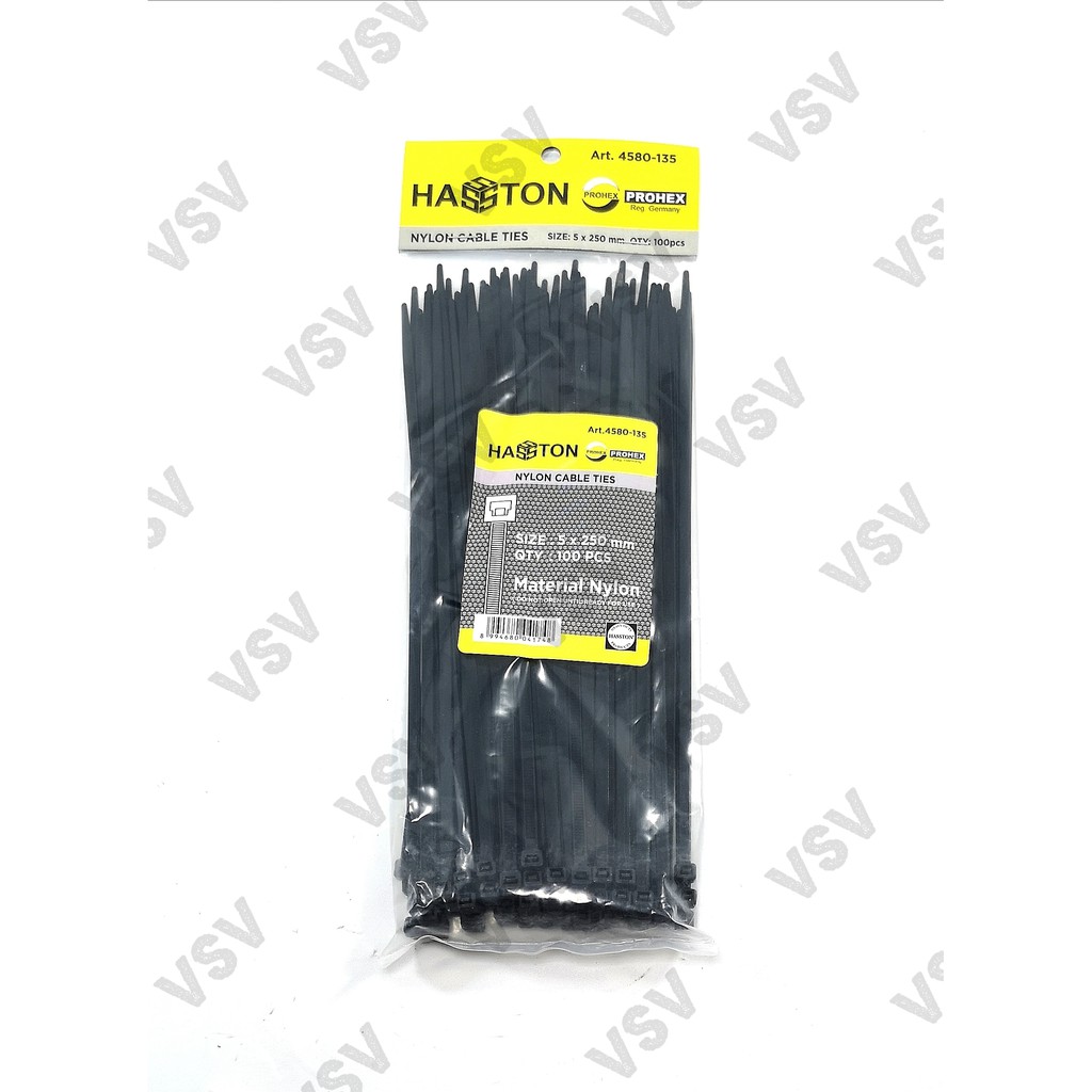 Hasston Kabel ties 5x250mm Hitam 4580-135 Nylon Cable ties