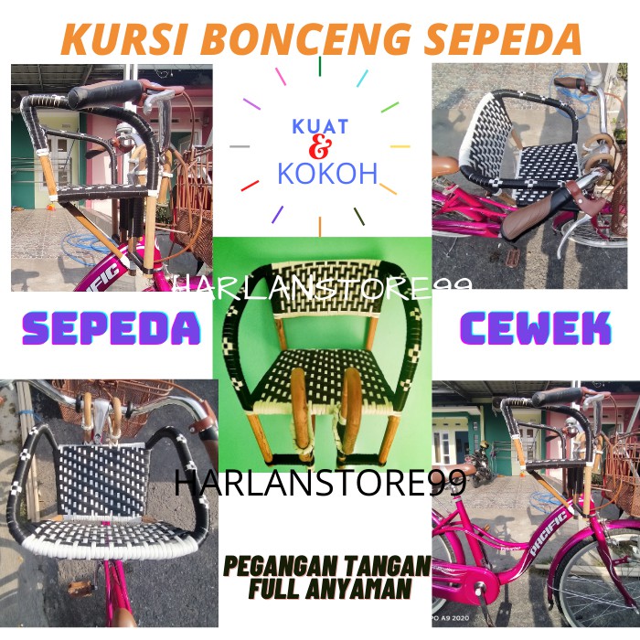 KURSI BONCENG ANAK-KURSI BONCENG SEPEDA-BONCENGAN ROTAN ANAK KHUSUS SEPEDA MEMAKAI KERANJANG DEPAN
