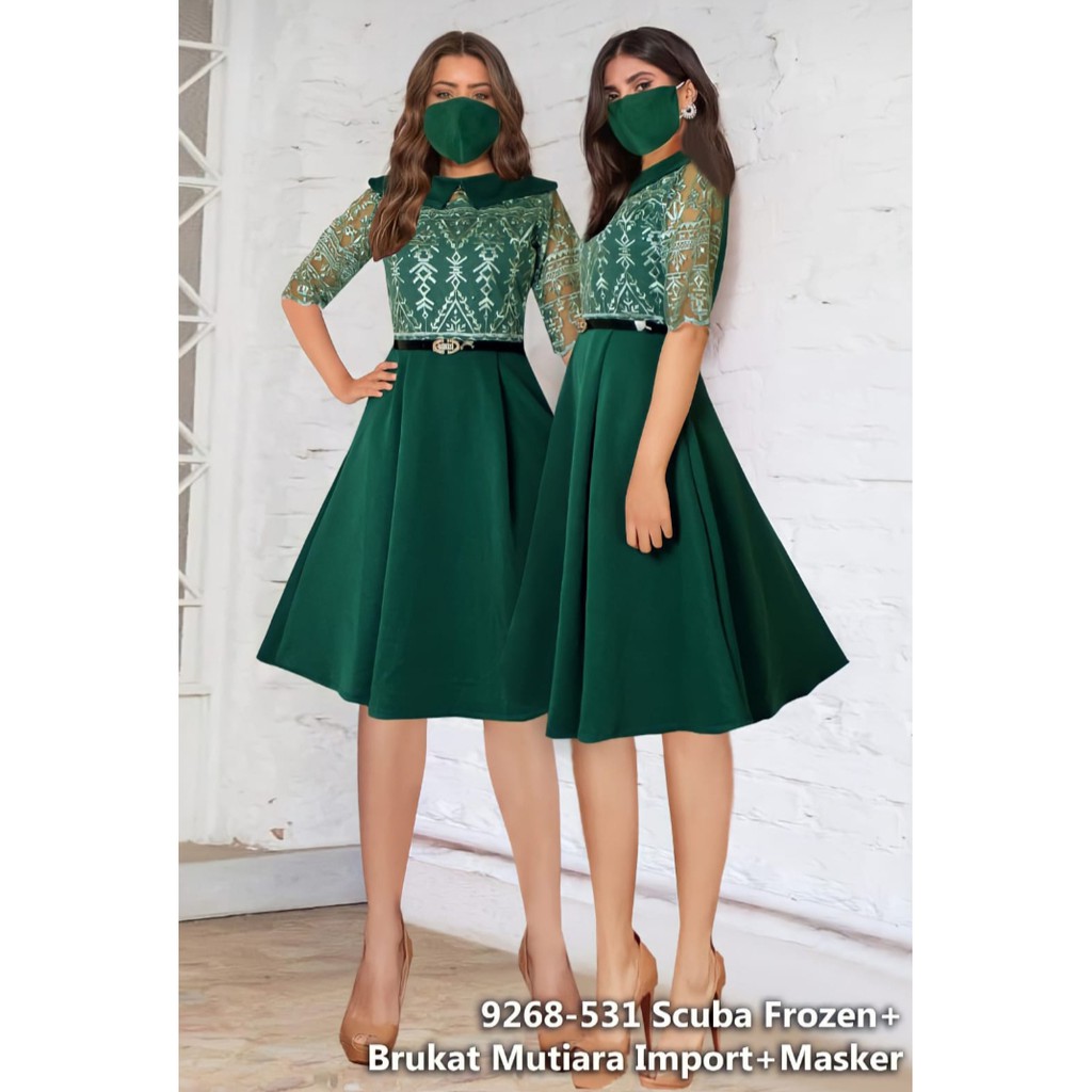 mamabebe' Dress scuba brukat mutiara 9268