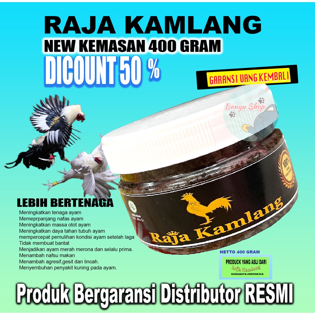 KAMLANG-RAJA KAMLANG 400 GRAM-DOPING AYAM ADAUAN,PENGUAT TULANG AYAM-JAMU AYAM ADUAN-