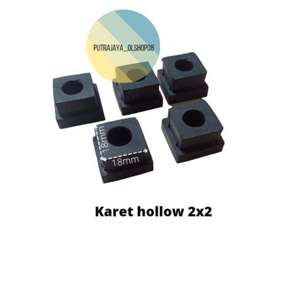 karet hollow 2x2 alas kaki tutup besi hollow 2x2