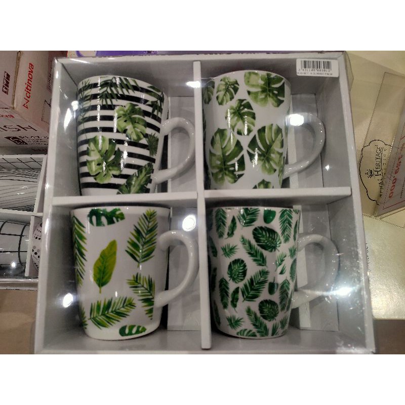 GELAS SET 4 KOPIN MUG CLASSIC PALM ASS