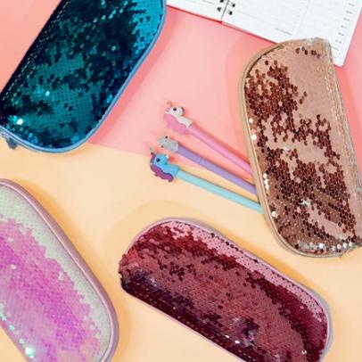 

Special Kotak Pensil Sequin Usap Manik/pencil case sequin reversable MK2610 ,.