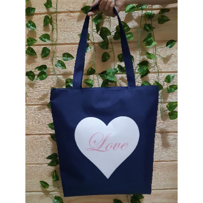 Totebag Semi Canvas Messy &quot;LOVE&quot;