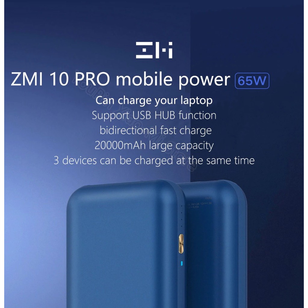 438 ZMI 10 PRO QB823 - Mobile Powerbank 20000 mAH 65W USB HUB Function