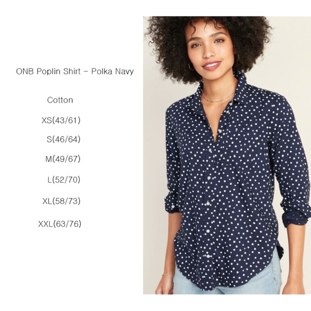Old navy polka shirt - old navy kemeja wanita