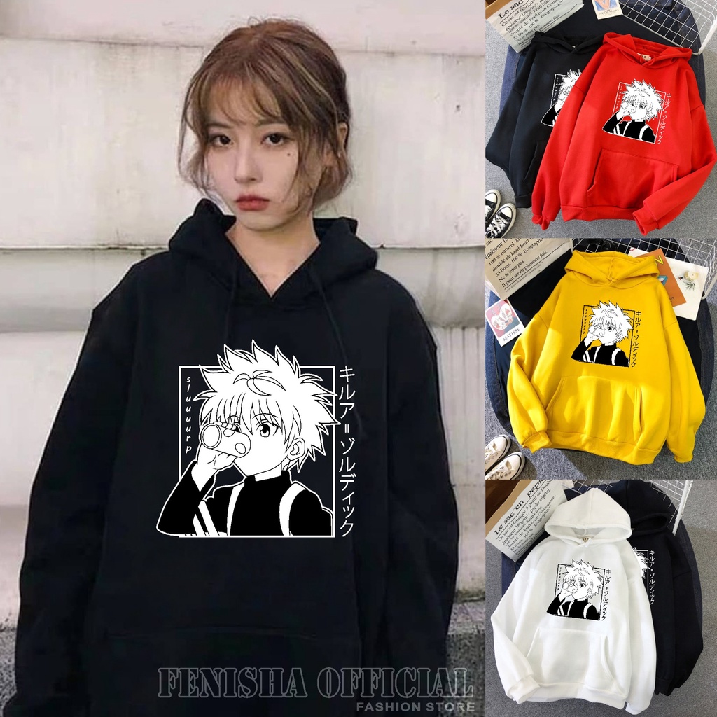 FenishaStore Sweater Hoodie Wanita ANIME KILLUA Size M, L, XL, XXL / Sweater Hoodie Korean Style / Sweatshirt Hoodie Wanita - Bisa Bayar Ditempat COD