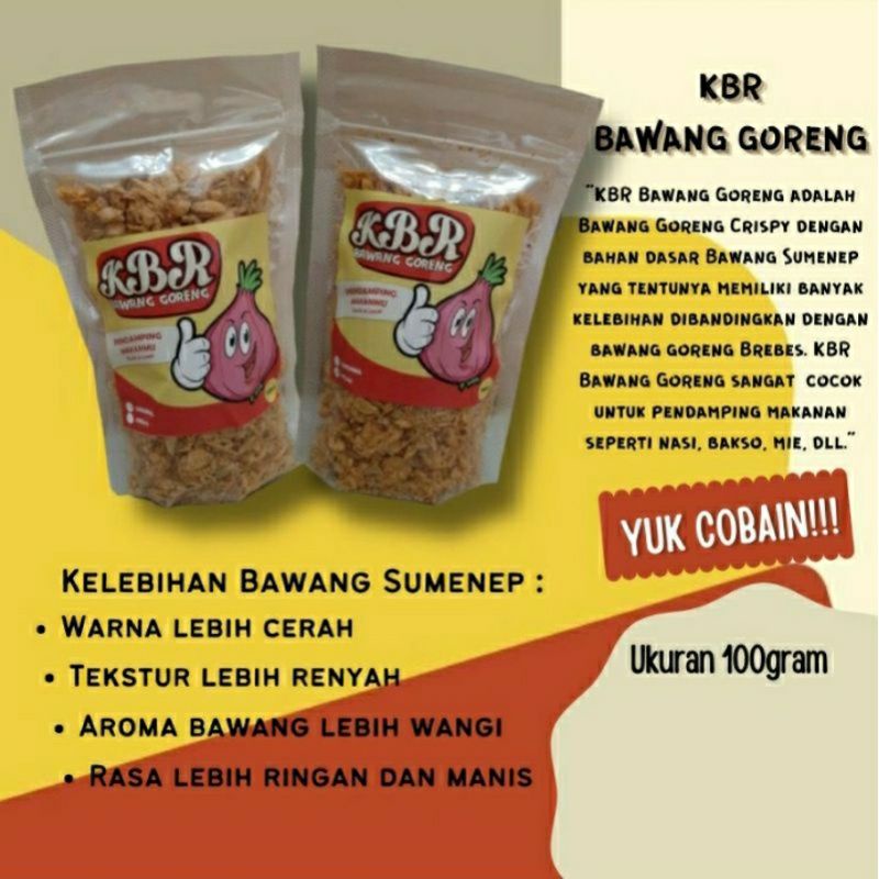

Bawang Goreng KBR Asli Sumenep 100gram