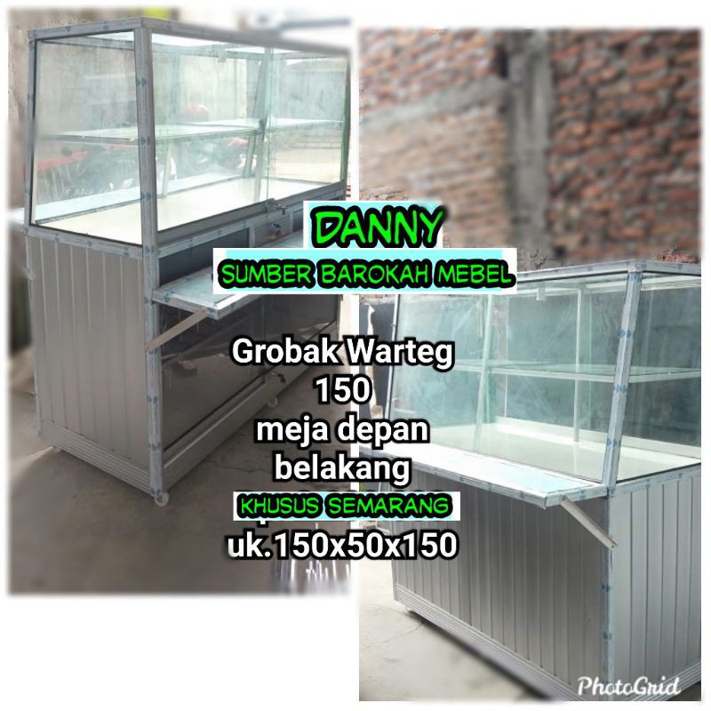 Gerobak Etalase warteg / rumah makan / Etalase nasi - Bahan galvalum (Khusus Semarang dan sekitarnya
