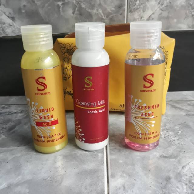 Shineskin liquid wash acid shineskin cleansing milk lactic acid shineskin freshner acne