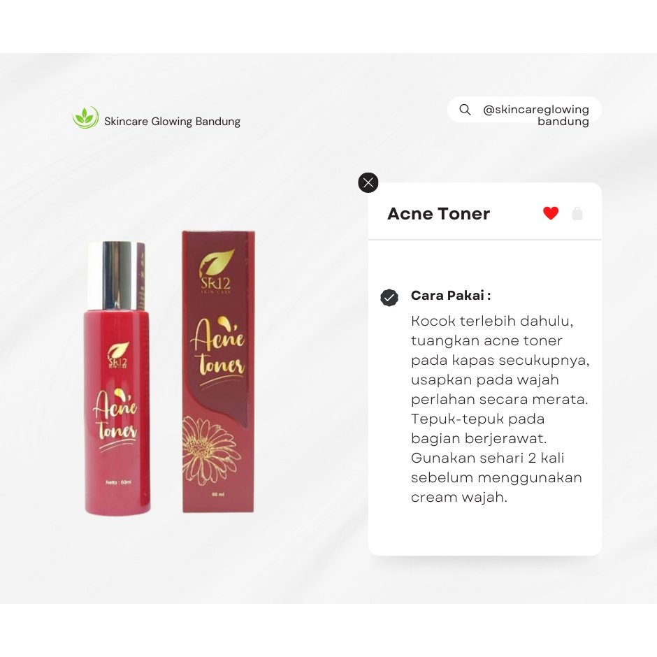 Acne Toner SR12 Toner Wajah Kulit Berjerawat Toner Jerawat Pembersih Perawatan Wajah Untuk Jerawat Beruntusan Acne Toner Face Toner Acne Care Toner