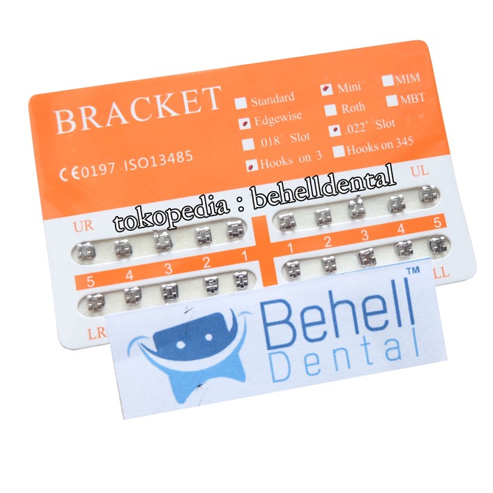 Behel Gigi - Karet Behel - Sikat Gigi Behel Bracket Fancy Orange Metal Mini / Orens Kemasan Plastik