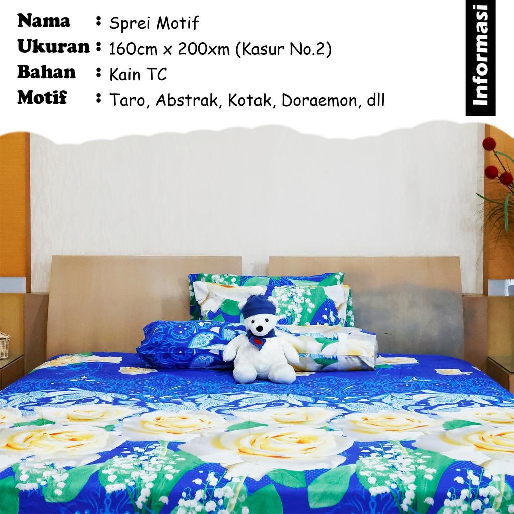 Set Sprei Kasur Queen Bed Size 160x200cm Ujung Karet Bahan Kain TC Premium Perlengkapan Tidur Rumah Tangga Import - CD-3 - 88Blanketstore