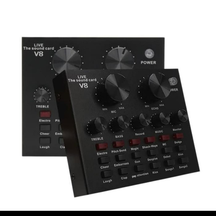 Soundcard V8 Audio Mixer untuk HP PC Mac Live Broadcast Karaoke