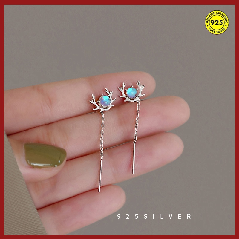 Anting Batu Bulan Bahan S925 Silver Untuk Wanita