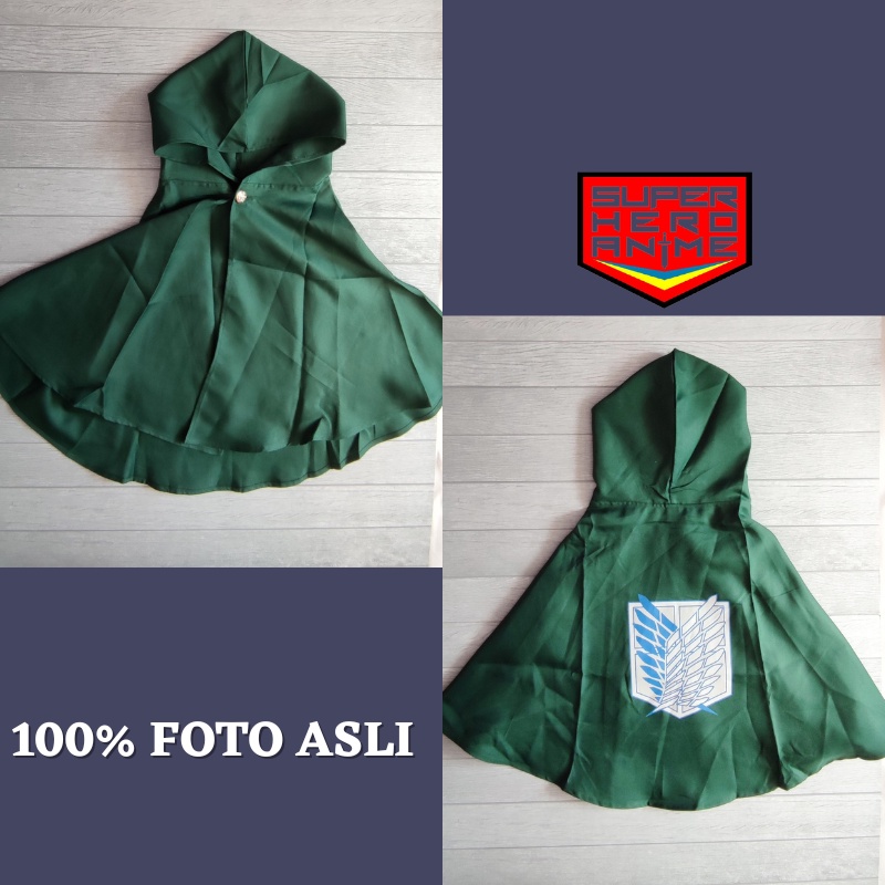 Jubah Attack On Titan Anak Dewasa Import Kostum Cosplay Anime Scouting Legion Aot SNK Perempuan Cowok