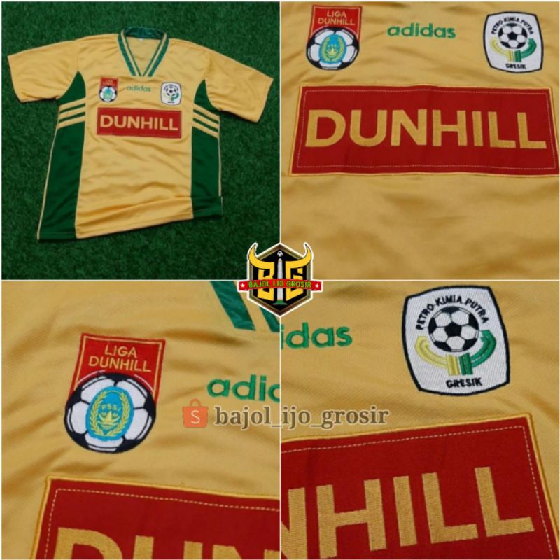 Jersey PETROKIMIA PUTRA Gresik Home 1994 - 1995 LIGA DUNHIL Kuning PRINTING dan BORDIR Retro