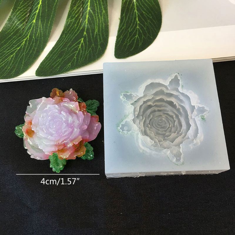 Cetakan Resin Bentuk Bunga Camellia Peony Daisy Lotus Bahan Silikon Untuk Membuat Perhiasan