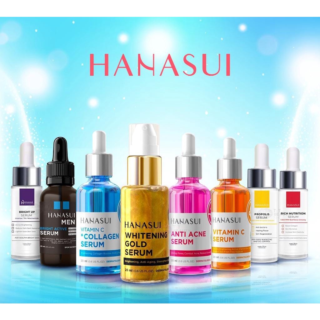 ❤ PAMELA ❤ HANASUI Serum 20ml VitC/Whitening Gold/Anti Acne/Men Bright/Bright Up Propolis Halal Original BPOM