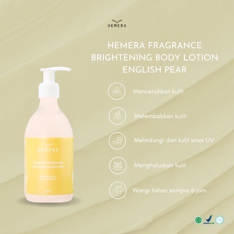 HEMERA FRAGRANCE BRIGHTENING LOTION / WHITENING MOUSTURIZING PARFUM HAND BODY