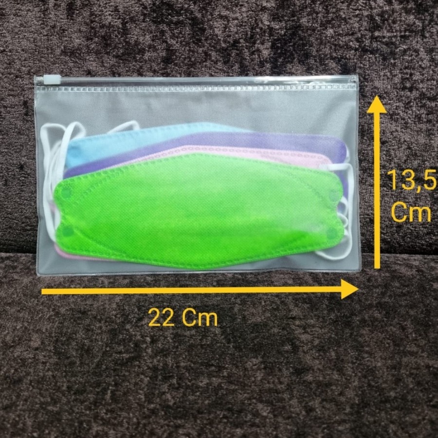 Plastik Mika Zipper Uk. 20x12 cm | Dompet Zipper Untuk Masker