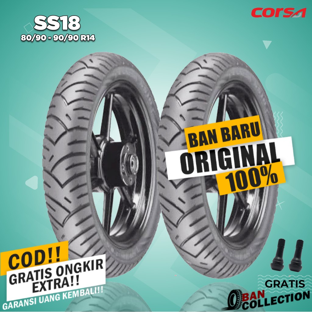 Paket Ban Motor Matic // CORSA SS18 80/90 - 90/90 Ring 14 Tubeless ban motor matic tubles ring 14 ba