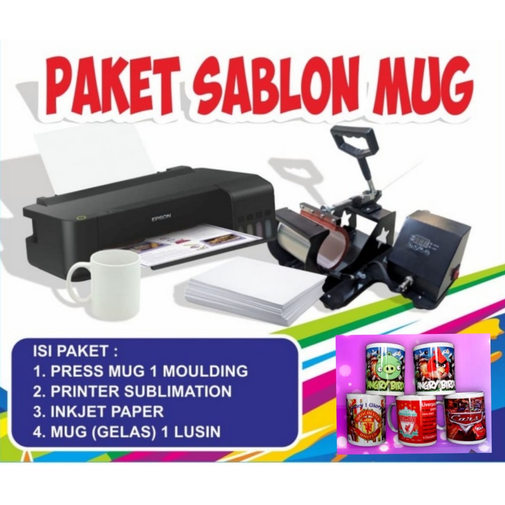 Jual Paket Digital Sablon Mug Coating Printer Sablon Tinta Sublime