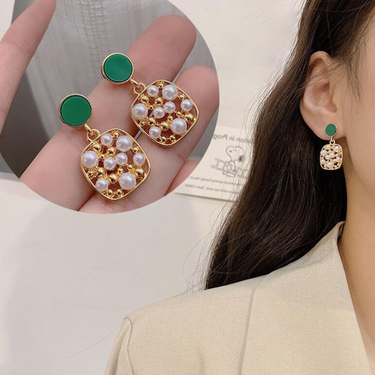 925 jarum perak Imitasi Mutiara Korea hot jual temperamen anting-anting gaya dingin pendek anting-an