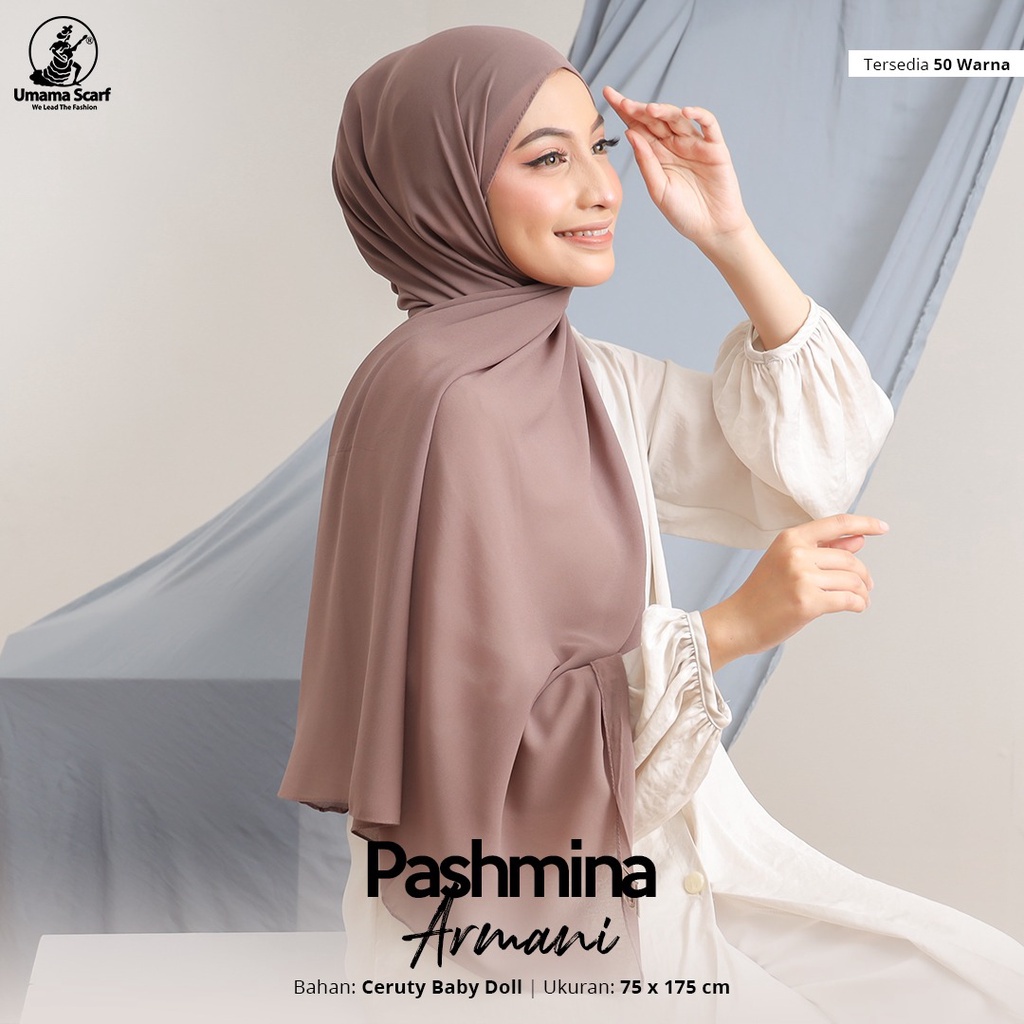 Jilbab Pashmina Polos ARMANI Umama Scarf Kerudung Pashmina Ceruty Armani