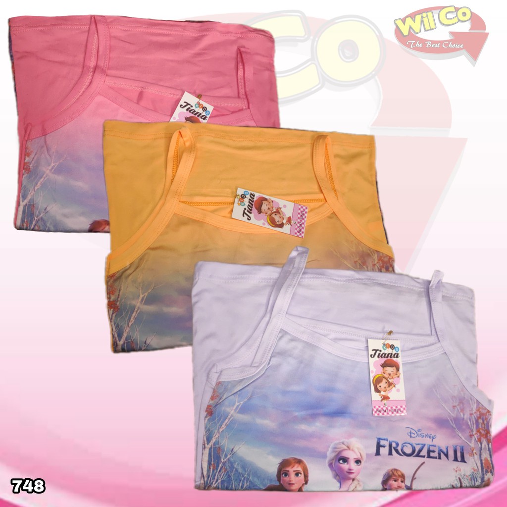 K748 - SINGLET TANKTOP TALI ANAK MOTIF FROZEN ART 646/647 HARGA PER 1 PCS