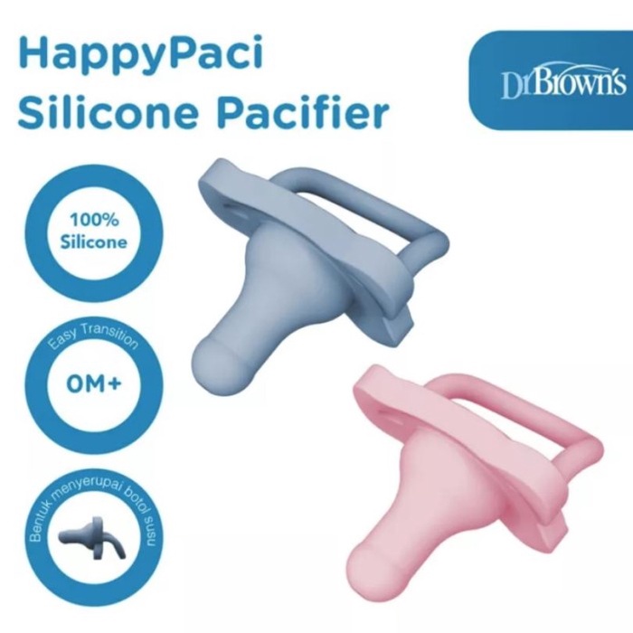 Dr Brown's - Happy Paci Silicone Pacifier / kompeng bayi / Empeng Bayi / Dot Bayi