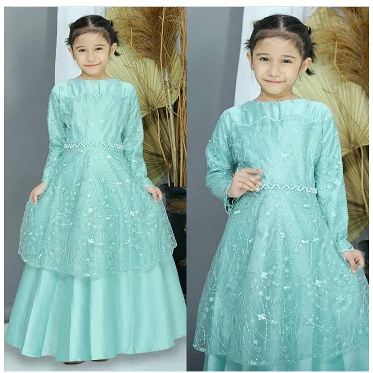 GAMIS ANAK TULLE MUTIARA BORDIR