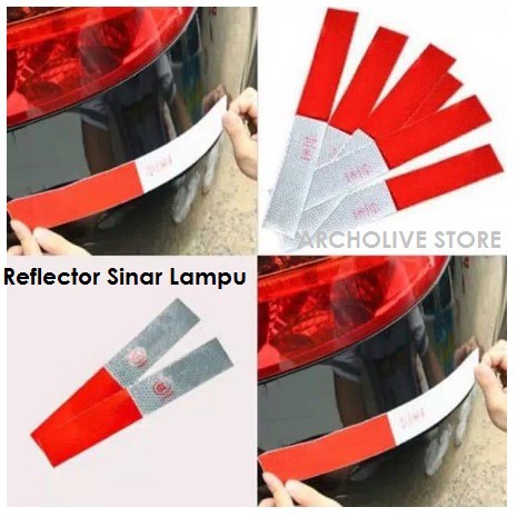 

Stiker Reflector Pemantul Cahaya Malam Hari Sticker Reflective Warning Sign Merah Safety aksesoris