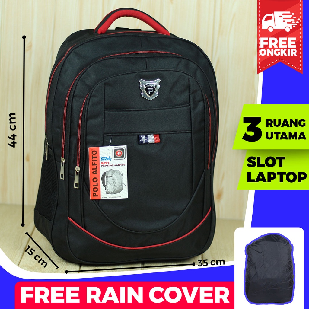 BEST SELLER Tas Ransel Pria Wanita Polo Alfito Backpack Laptop Kerja Tas Sekolah Cowok Cewek SMP SMA