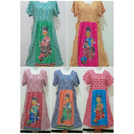 Daster Chibi HAP Kancing Depan Motif Bu Tejo