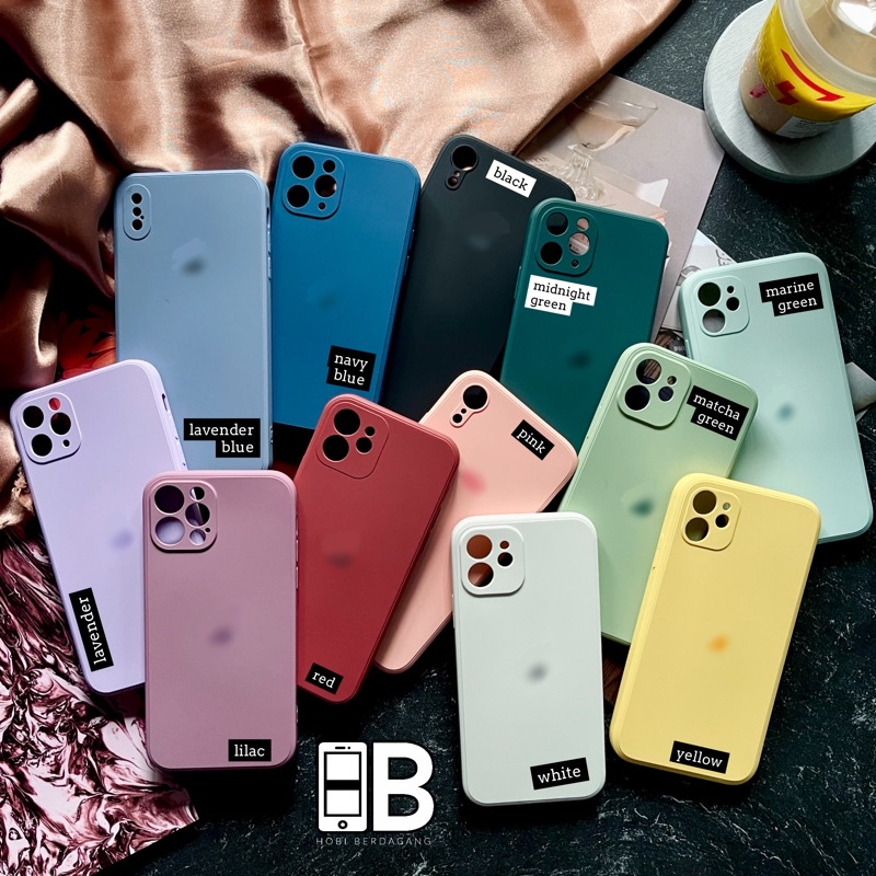 Liquid Silicone Premium Square Edge LENS COVER Case untuk iP 7 7+ 8 8+ X XR XS MAX 11 12 13 PRO MAX