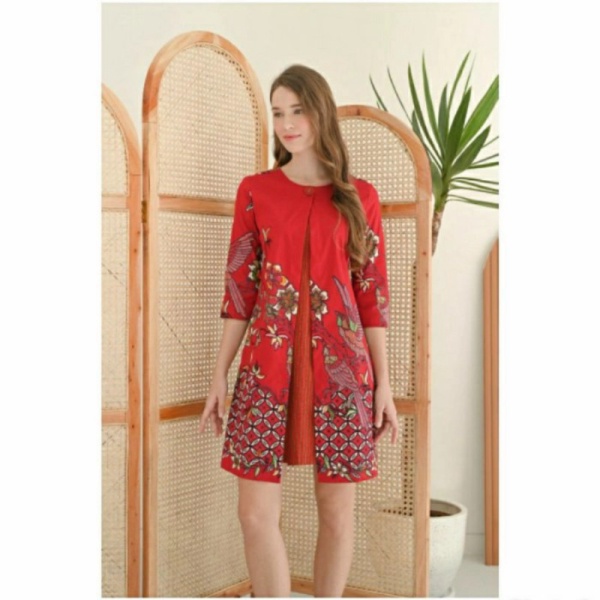 Unik jumbo dress imlek  batik imlek  baju imlek  batik bigsize - standard Limited