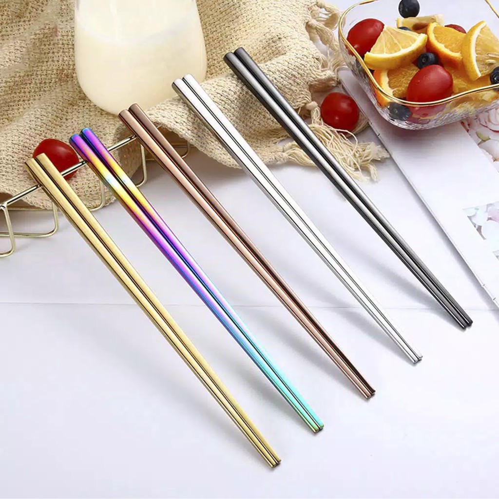 Jual Sumpit Makan Stainless Steel Sumpit Korea Logam Indonesia Shopee