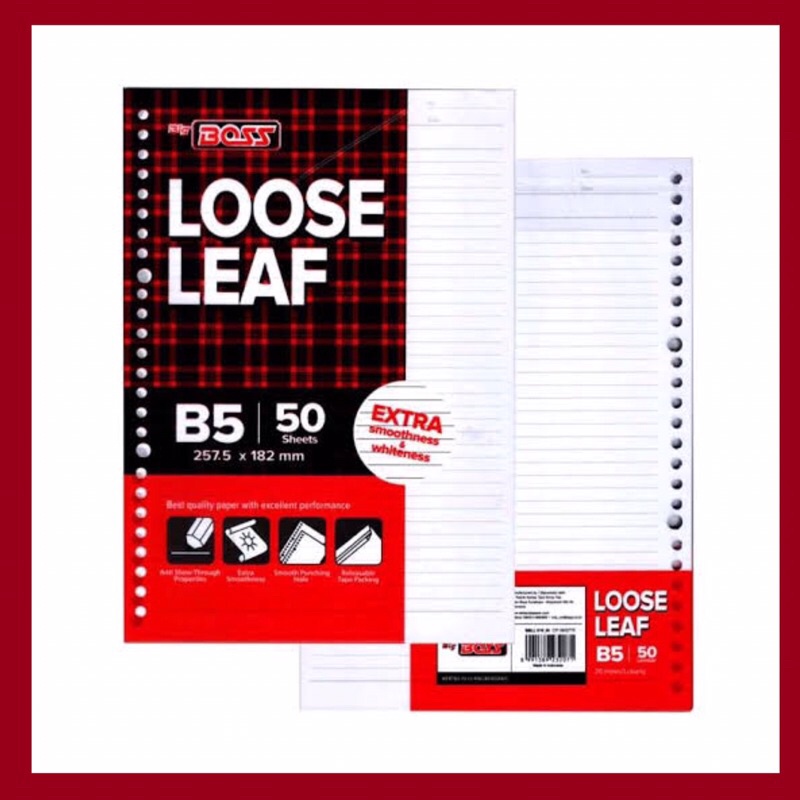 

loose leaf B5 big boss isi 50 lembar