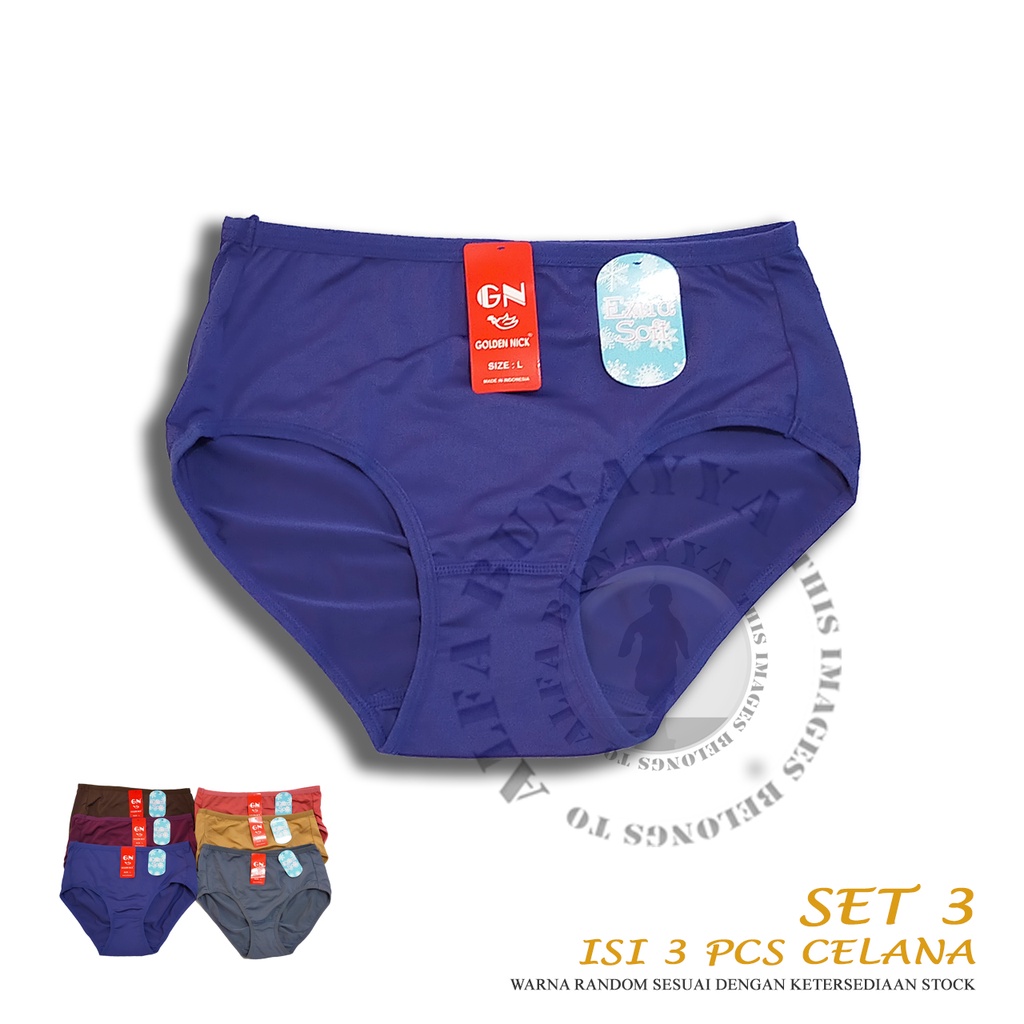 SET Isi 3 Celana Dalam Wanita GOLDEN NICK EXTRA SOFT - CD GOLDEN NICK GNCD-007 - Pakaian Dalam - Underwear