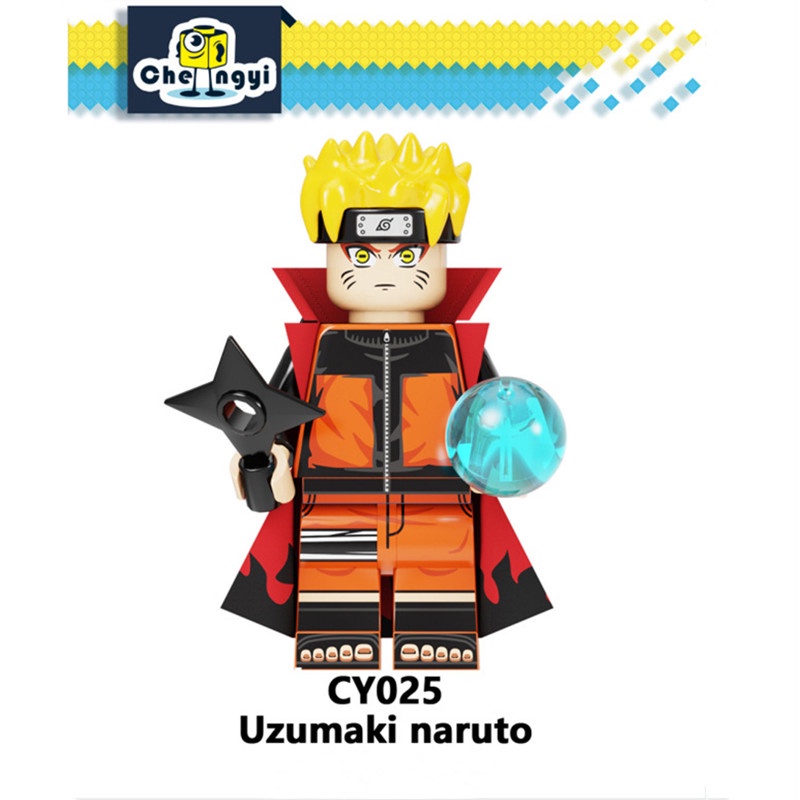 1pc Mainan Balok Bangunan Mini Figure Naruto Sasuke Uchiha Kakashi Bahan PVC Untuk Edukasi Anak