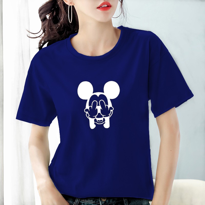 Kaos wanita dewasa mouse / baju wanita lengan pendek katun combed 30's