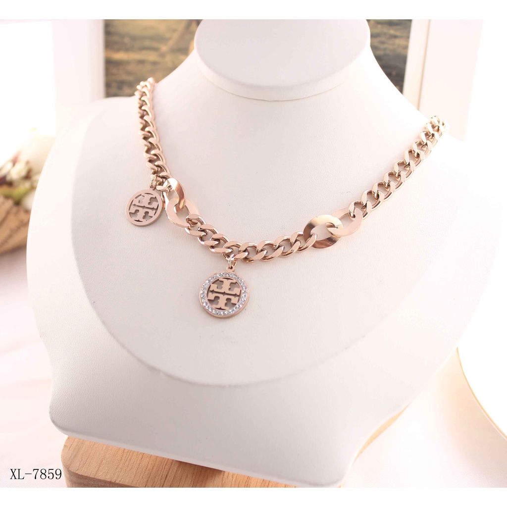 Set Perhiasan Titanium Permata Gelang/Kalung/Anting/Cincin Fashion Jewellery 7859