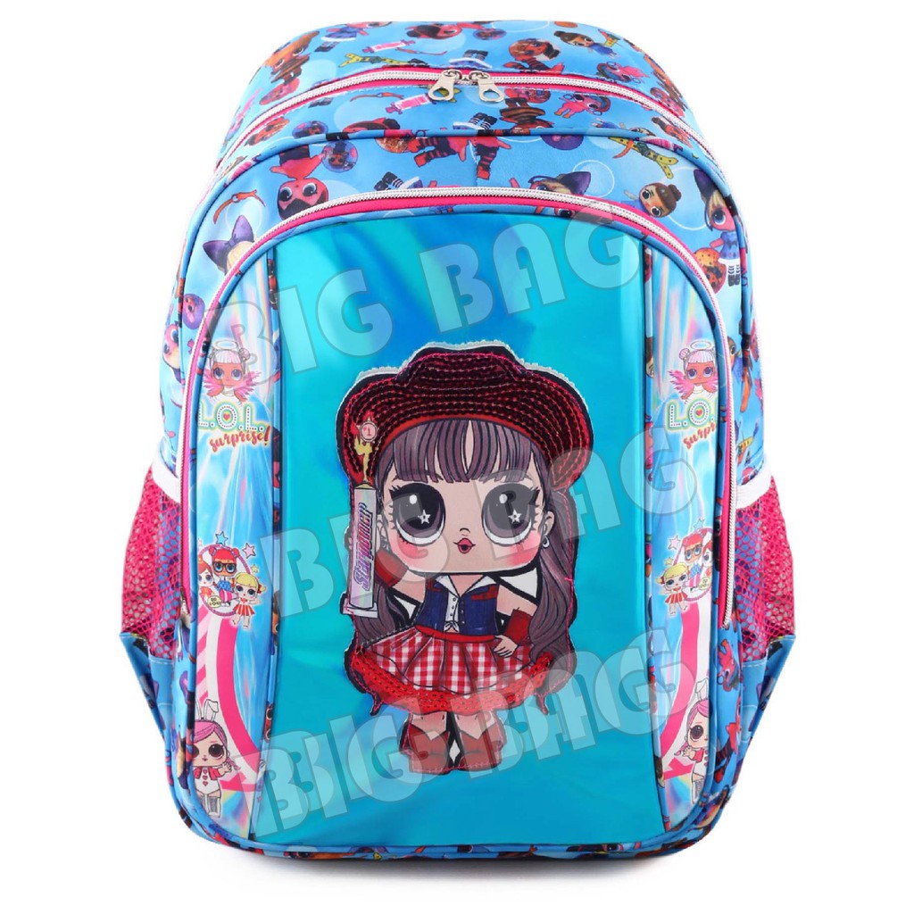 Tas Ransel Anak Perempuan Karakter LOL SURPRISE - Tas Ransel Hologram LED - MOONLIGHT + BOTOL MINUM