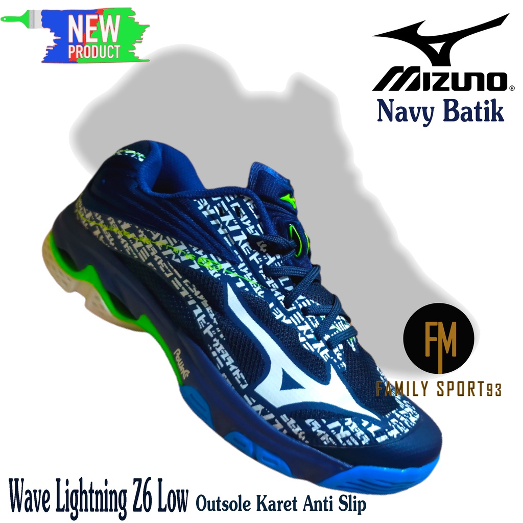 Sepatu Badminton Mizuno Wlz6 Low Impor Premium Sepatu Voly Pria Wanita Wave Lightning Z6 Low Sepatu 