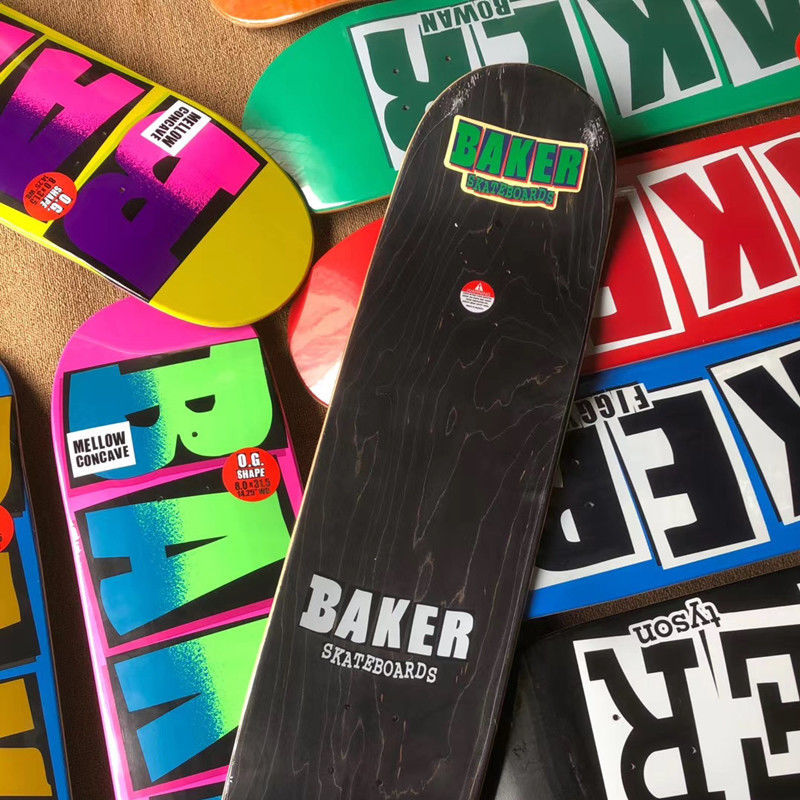 American Baker double KICK TAIL skateboard Impor Papan Permukaan Film Dewasa Profesional stunt board Papan Aksi Majelis Roda Empat 8.0