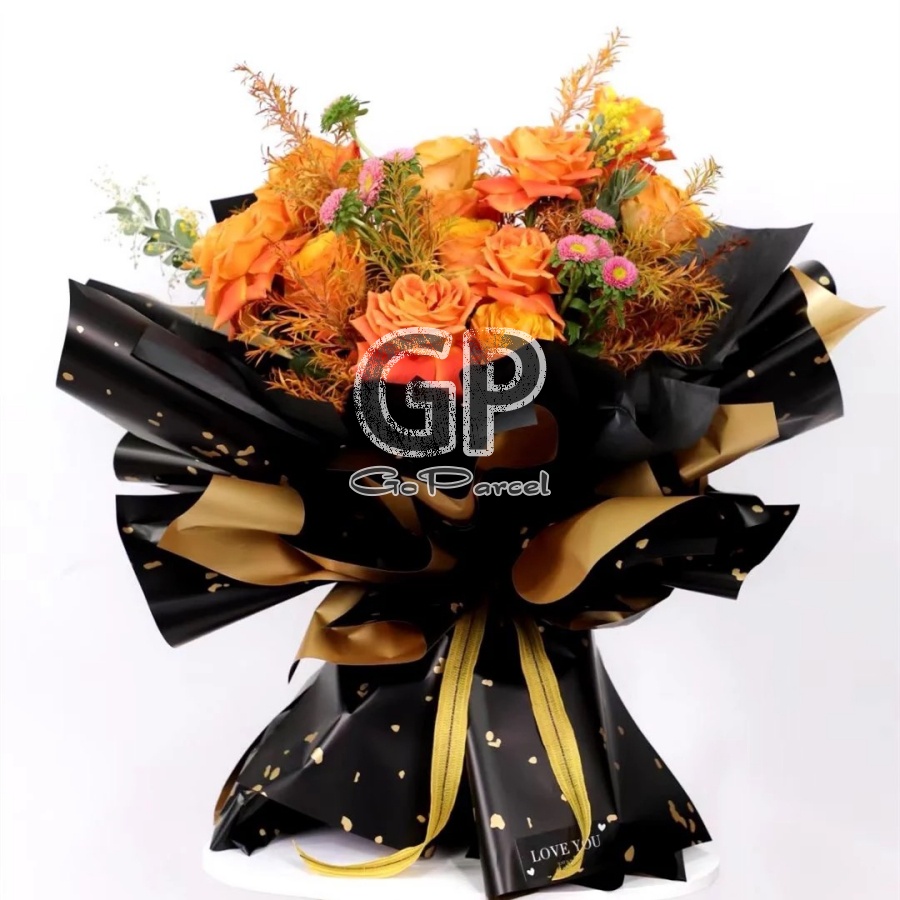 ( 5 Lembar ) BICOLOR GOLD FLAKES - FLOWER WRAPPING PAPER BICOLOR GOLF FLAKES / KOREAN DOUBLE COLOR GOLD CELLOPHANE / KERTAS BUNGA / DIY / RANGKAIAN BUKET FLORIST