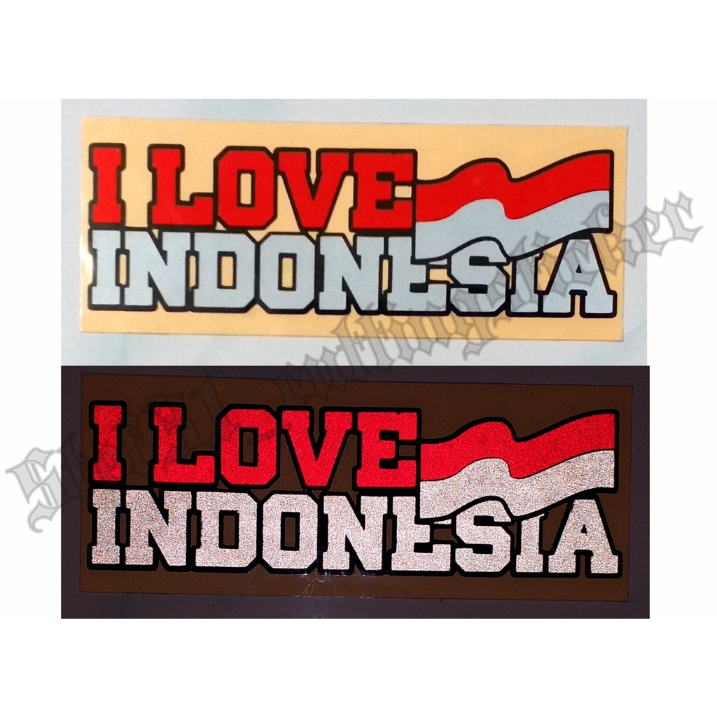 

Stiker cutting I Love Indonesia, sticker love indonesia