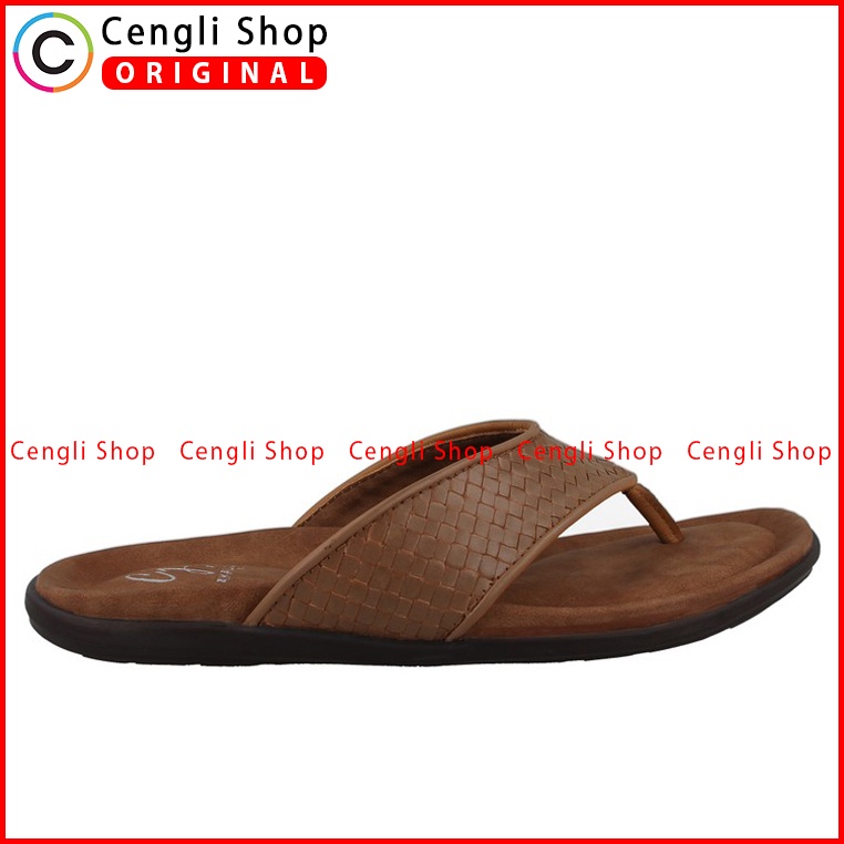 SANDAL JEPIT PAKALOLO PRIA ORIGINAL CASUAL KULIT ASLI COKLAT PB05