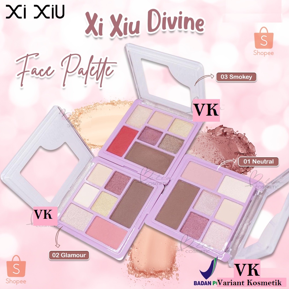 XI XIU Divine Face Pallete - 4 Fungsi Eyeshadow,Highlighter,Blush & Contour ORIGINAL BPOM